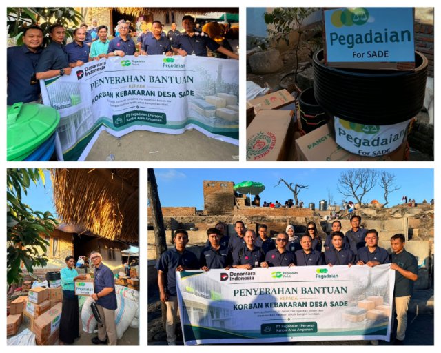 Pegadaian Salurkan Bantuan Tahap II bagi Korban Kebakaran Desa Adat Sade